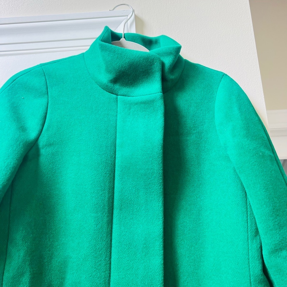 J. Crew Green Trench Coat Tailored Modern Cut - Picture 5 of 8